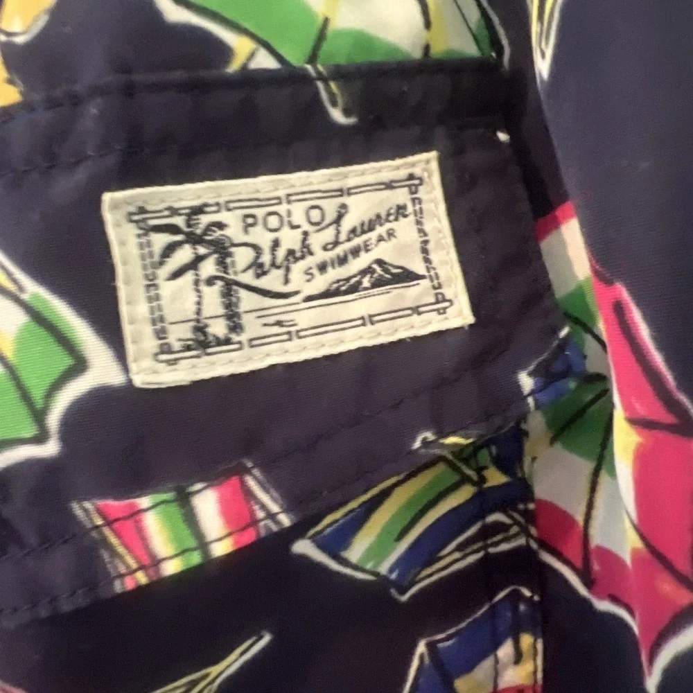 Polo‎ Ralph Lauren Swim Trunks Mens XL Navy Beach Umbrella Mesh Lined Pull On